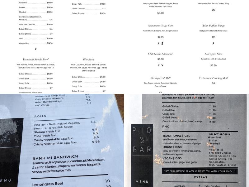 Pho & Bar Menu