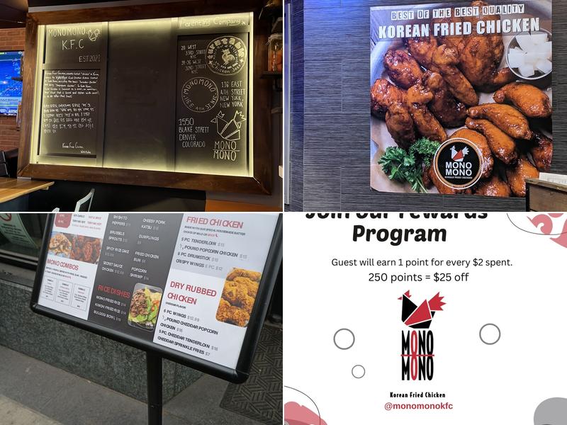 Mono Mono Korean Fried Chicken Menu