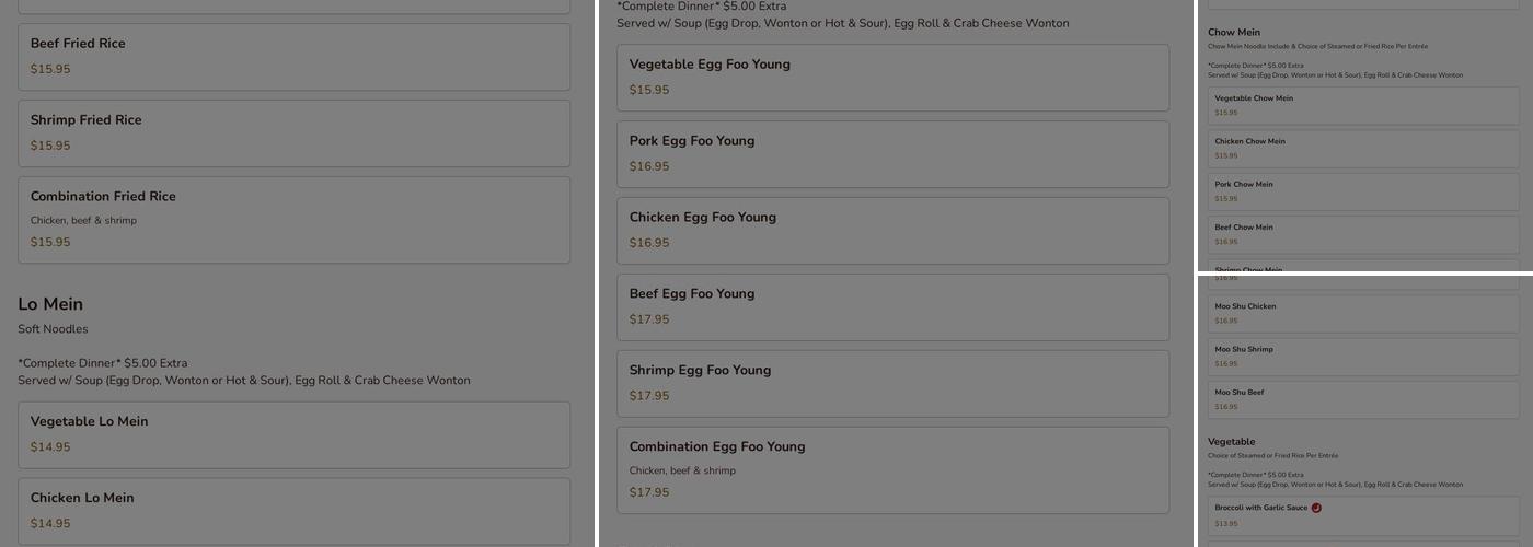 New Canton Restaurant Menu