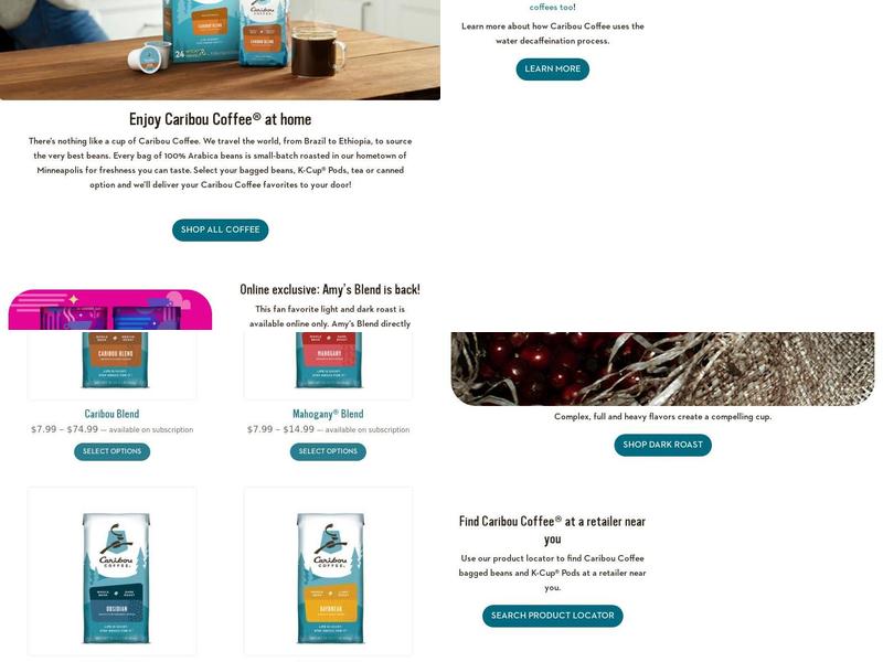Caribou Coffee Menu