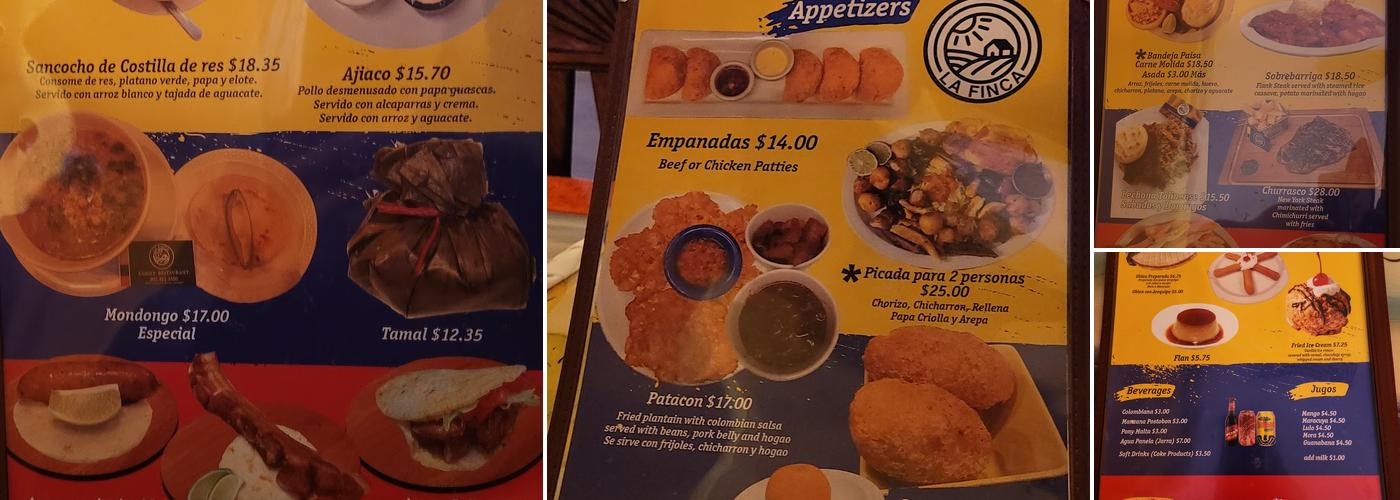 La Finca Menu
