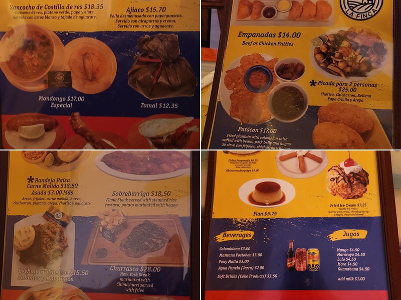 La Finca Menu