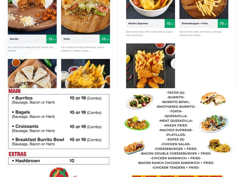 Picante Grill Latin Cuisine Menu