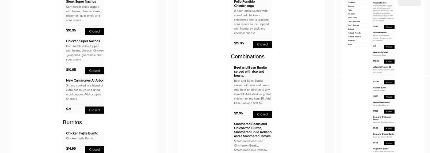 El Jalisciense Menu
