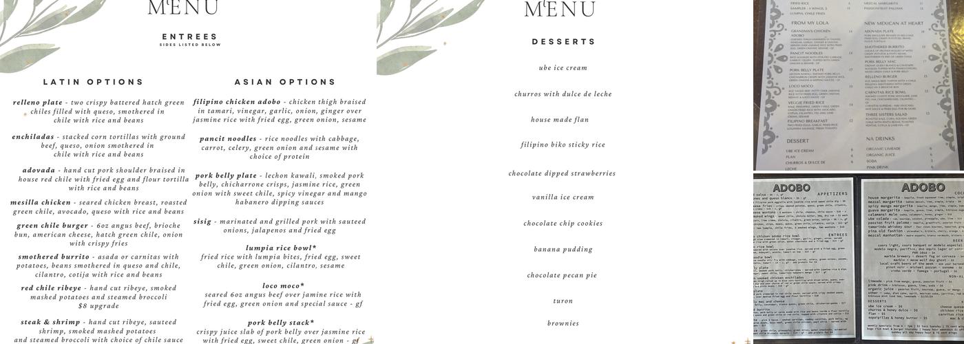 ADOBO Menu