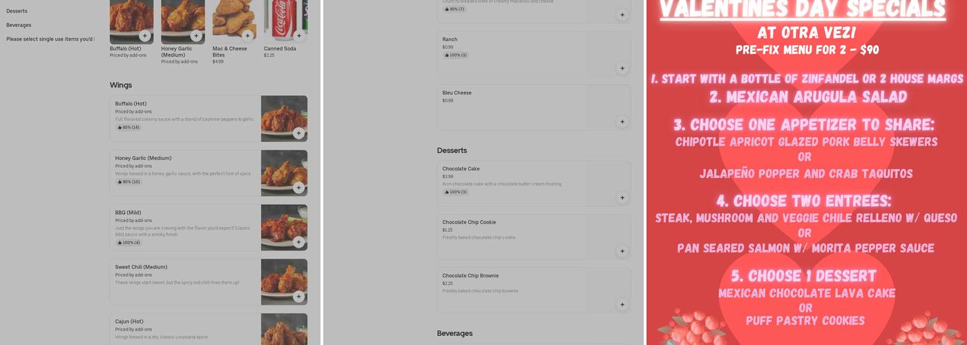 Tacos Menu