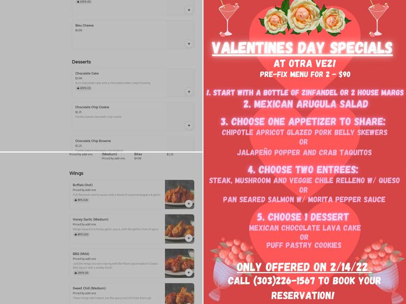 Tacos Menu