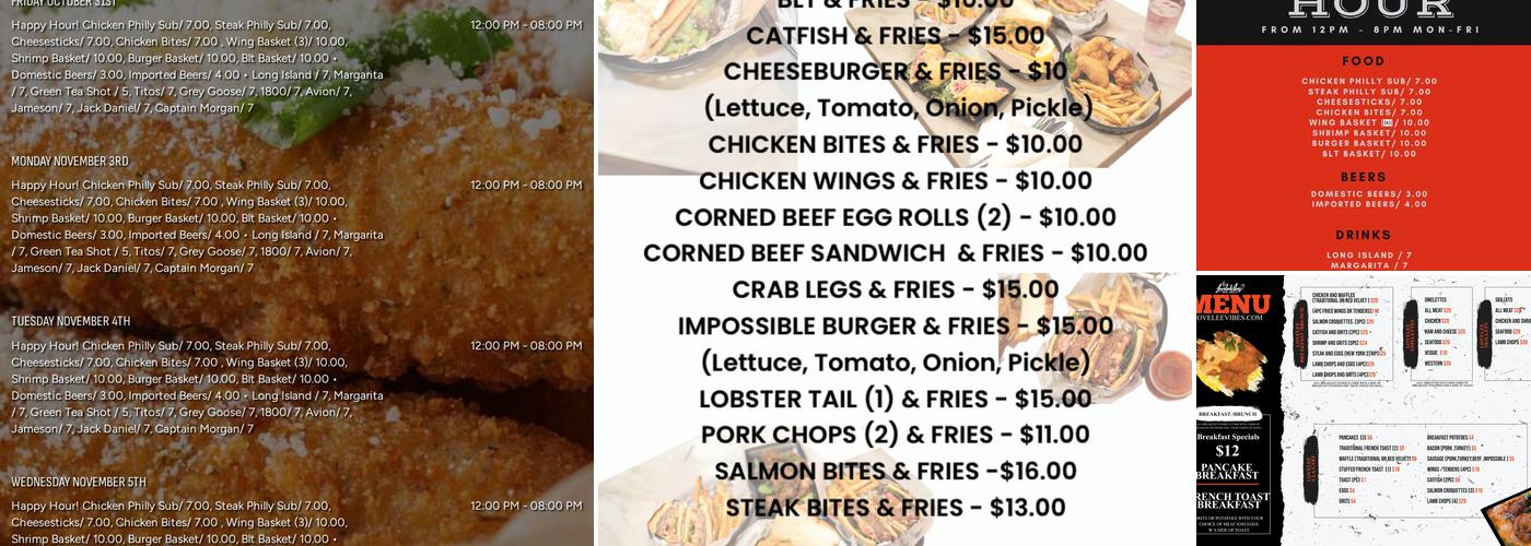 Lovelee Vibes Bar & Grill Menu