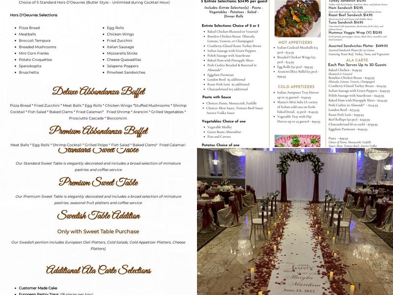 Manzo's Banquets & Catering Menu