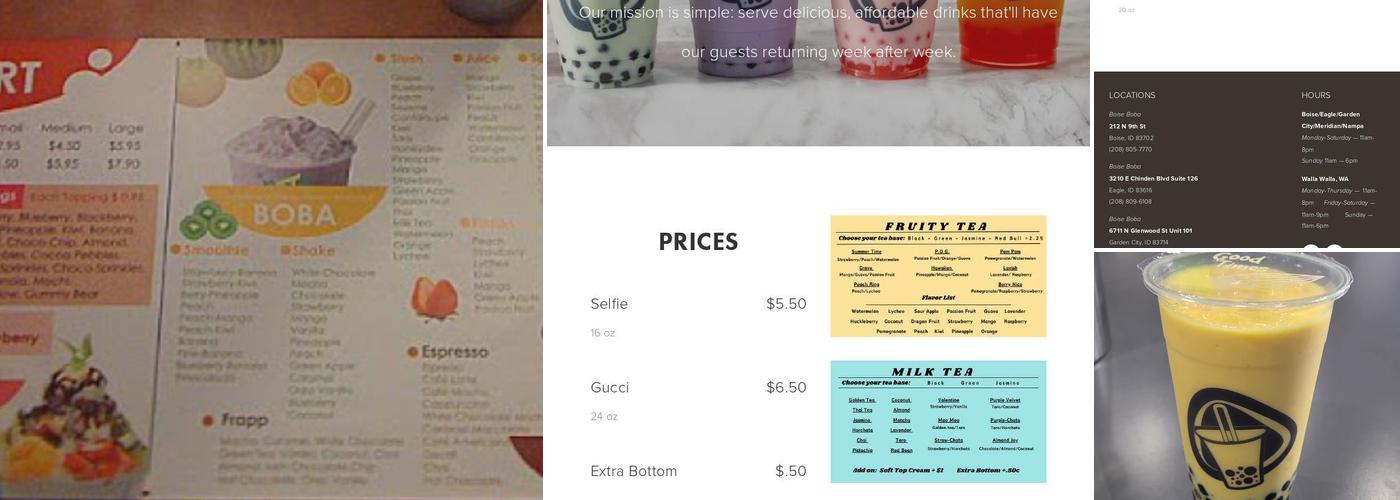 Boise Boba Menu