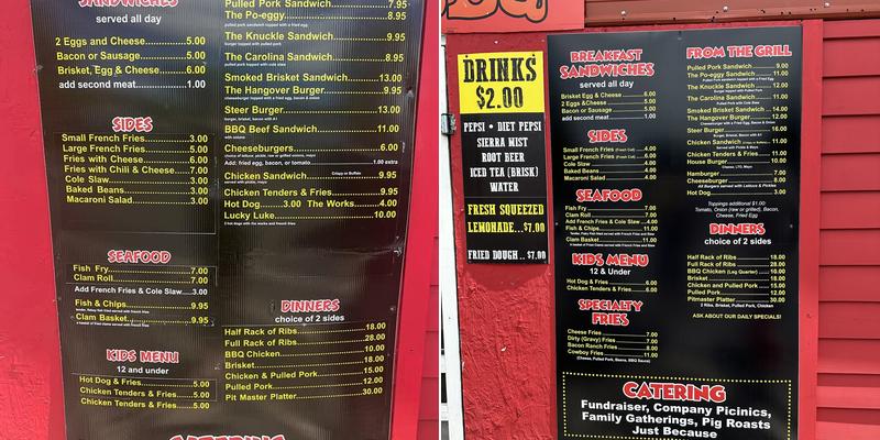 Big Dave's BBQ Menu