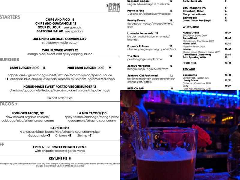 The Egremont Barn Menu