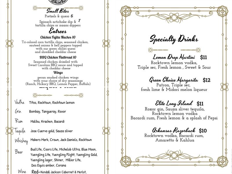 Iron Mountain Bar & Bistro Menu