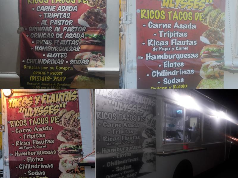 Ulysses Tacos y Flautas Menu