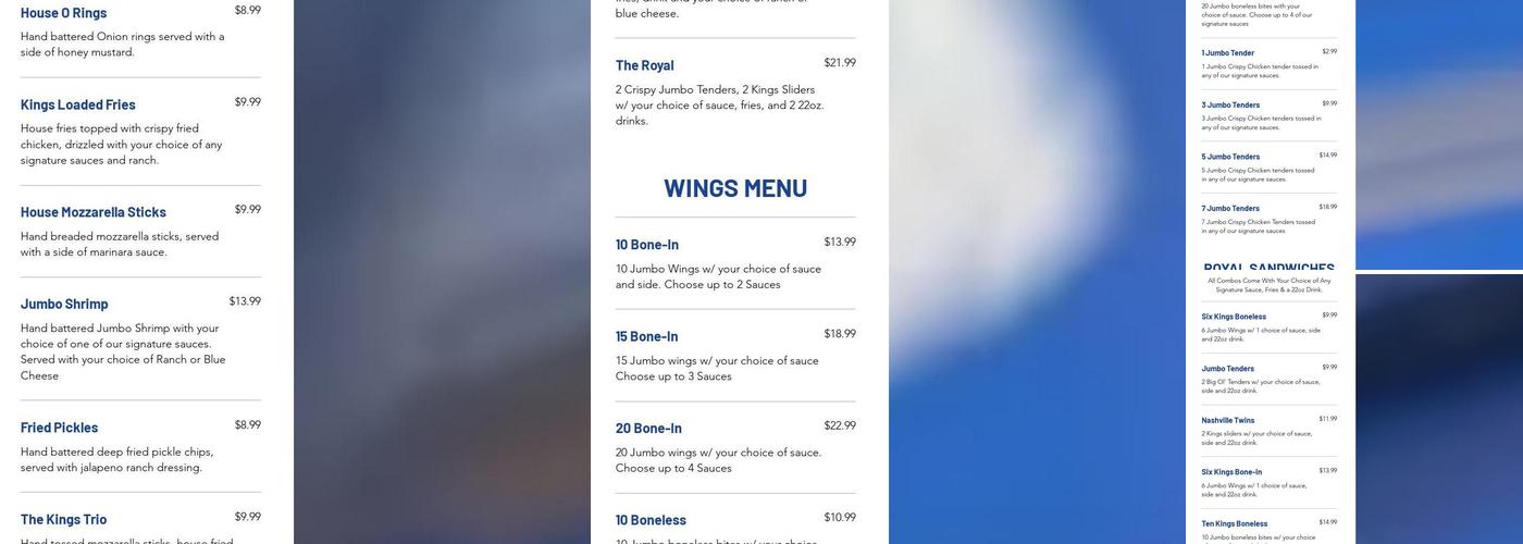 Wing Kings Menu
