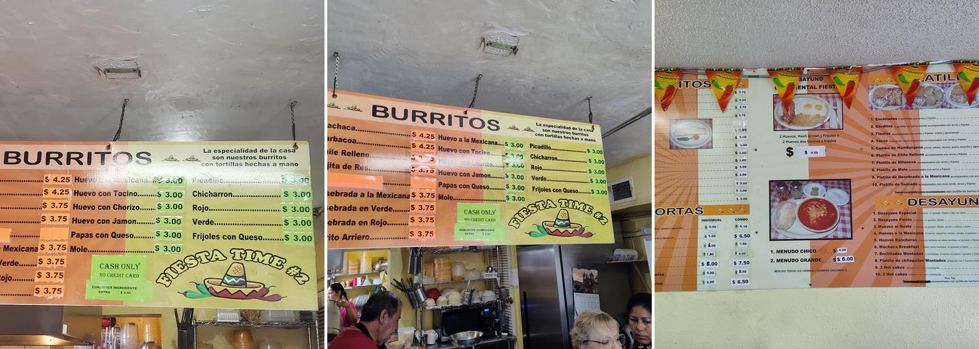 Fiesta Time #2 Menu