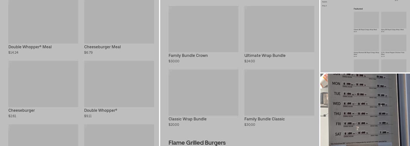 Burger King Menu