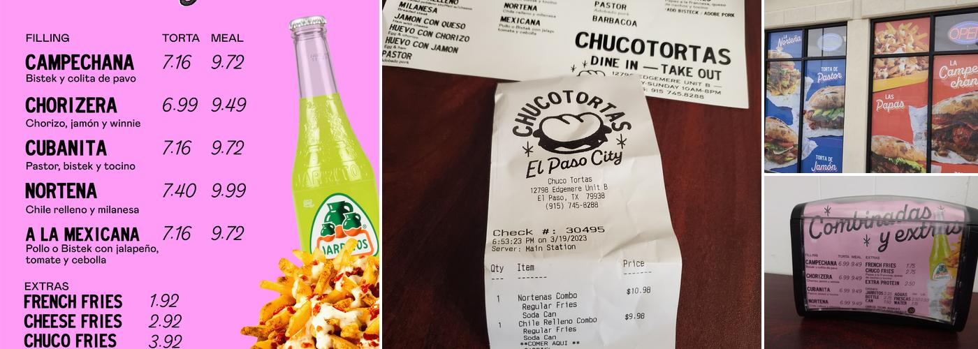 Chuco Tortas Menu