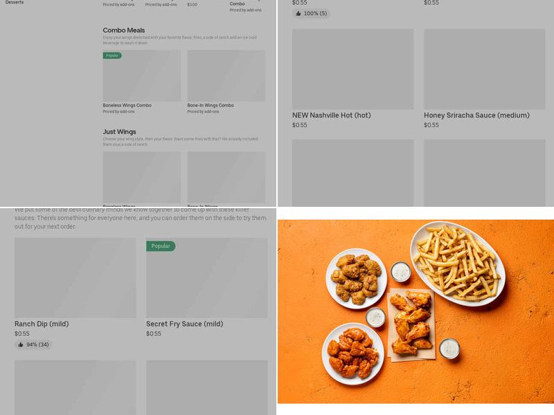 It's Just Wings Menu