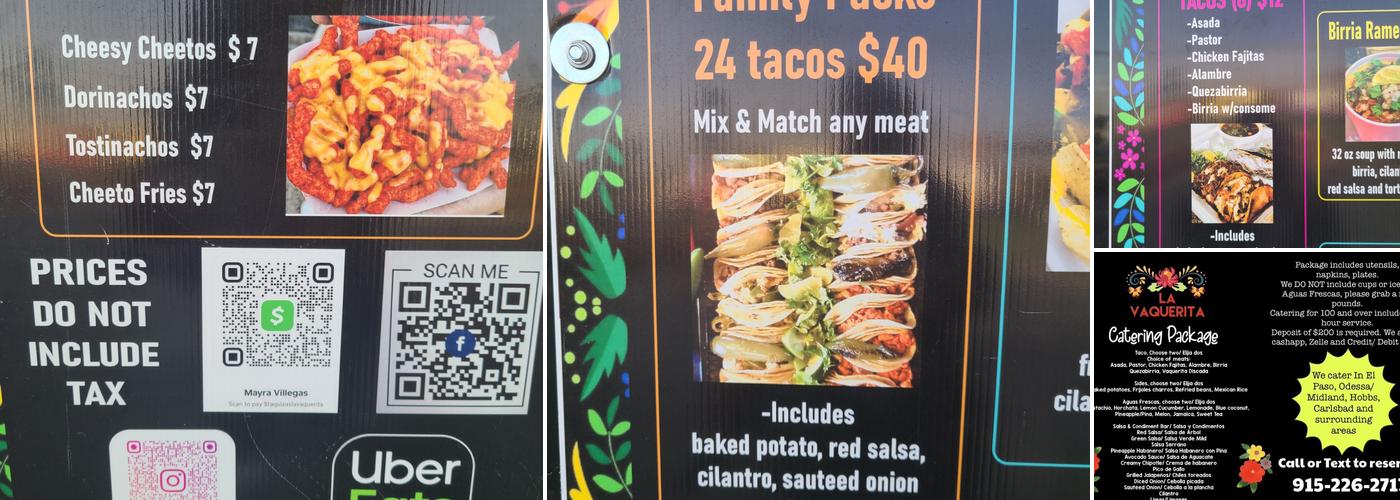La Vaquerita Menu