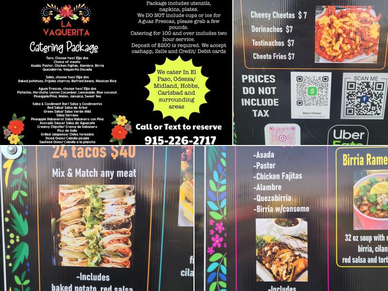 La Vaquerita Menu