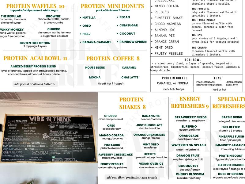 Vibe-N-Thrive Menu