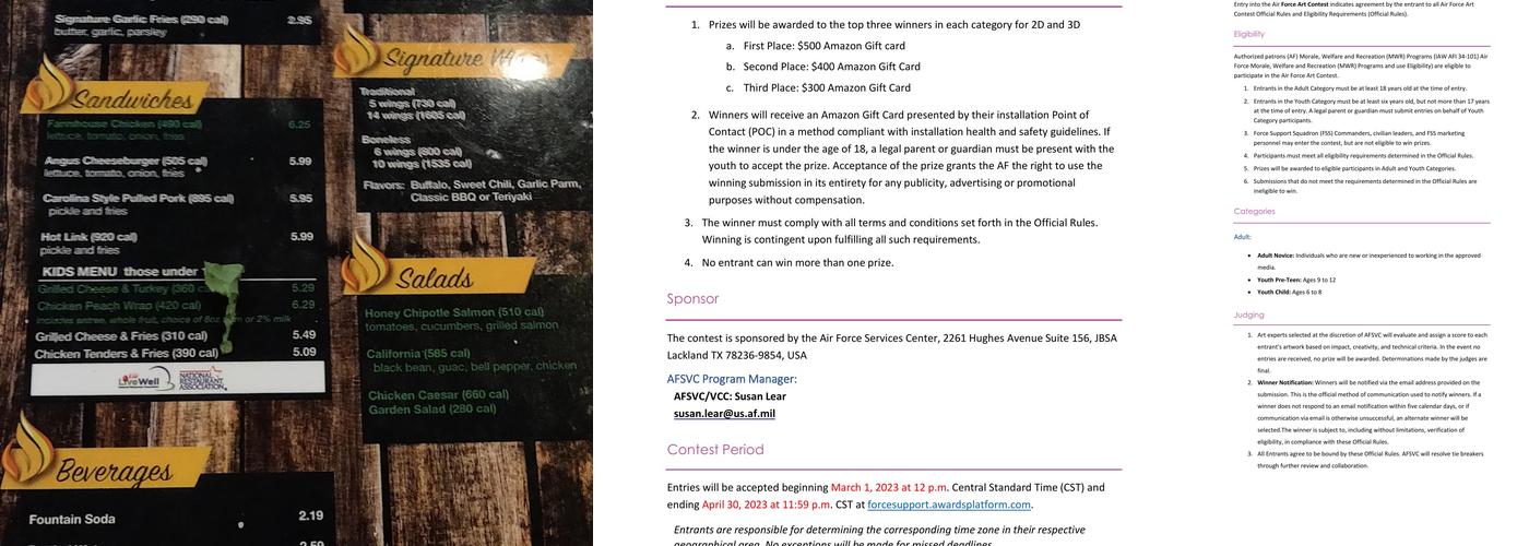 Wingman's Sports Bar Menu