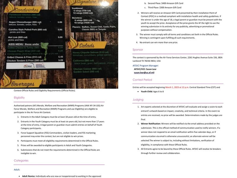 Wingman's Sports Bar Menu