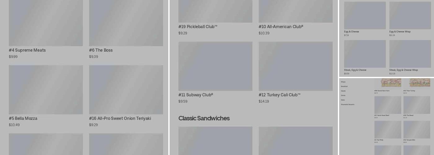Subway Menu