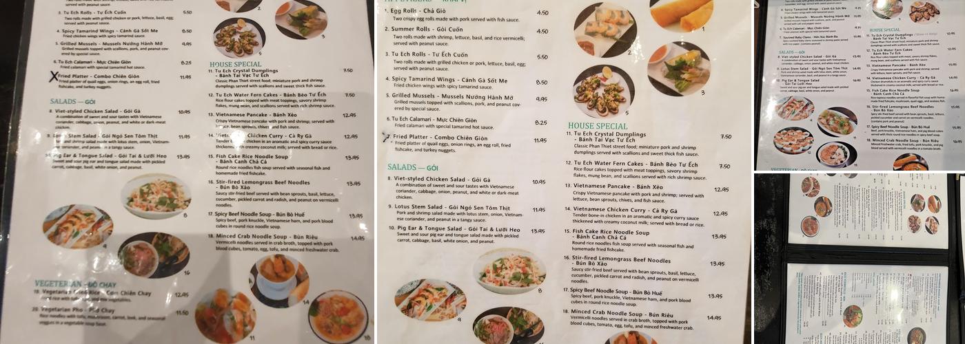 Pho Tu Ech Menu