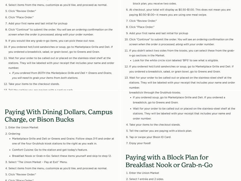 Residence Dining Center Menu