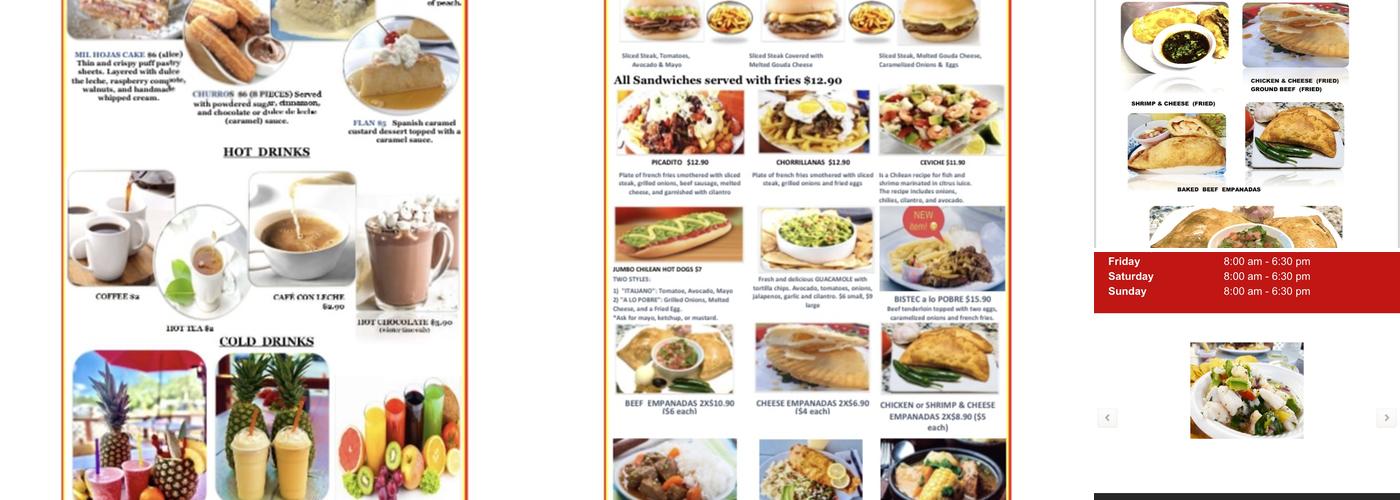 Viva Chile Cafe Menu