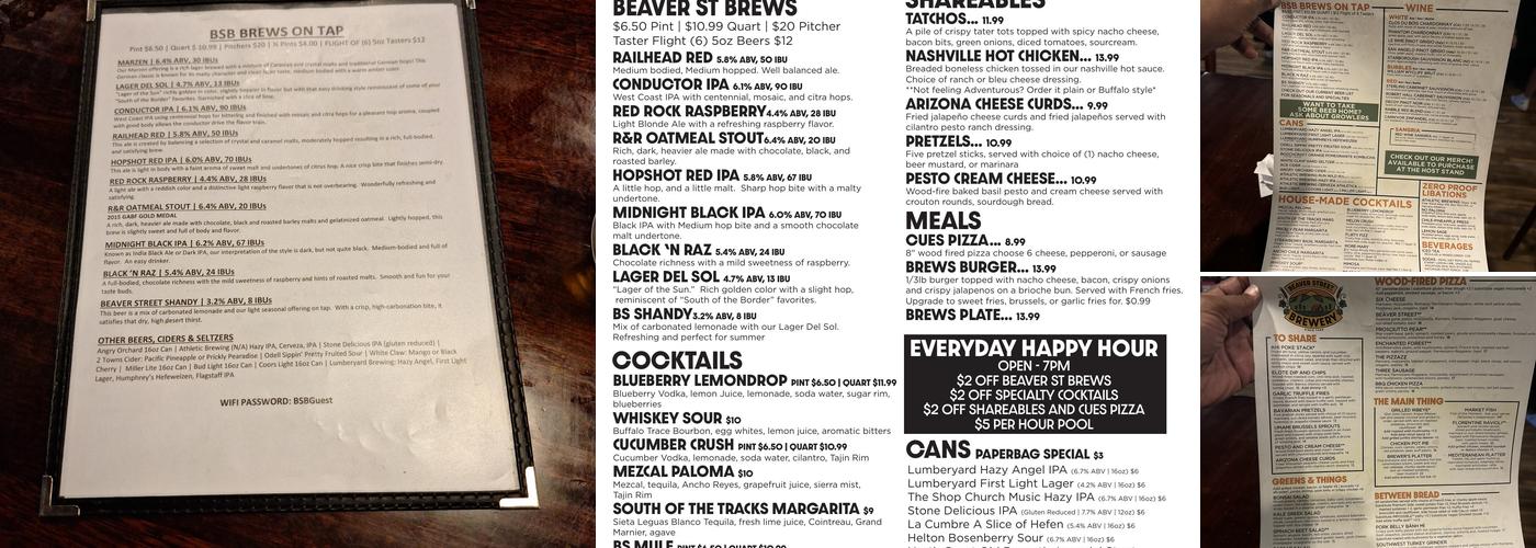 Brews & Cues Menu