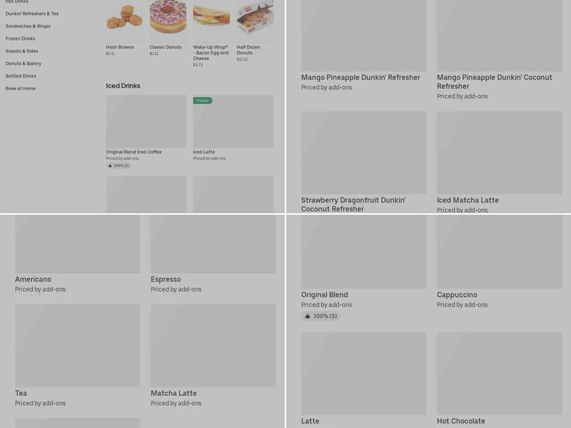 Dunkin' Menu