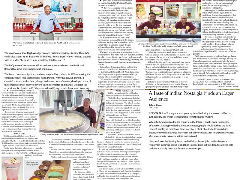 kwality ice cream Menu