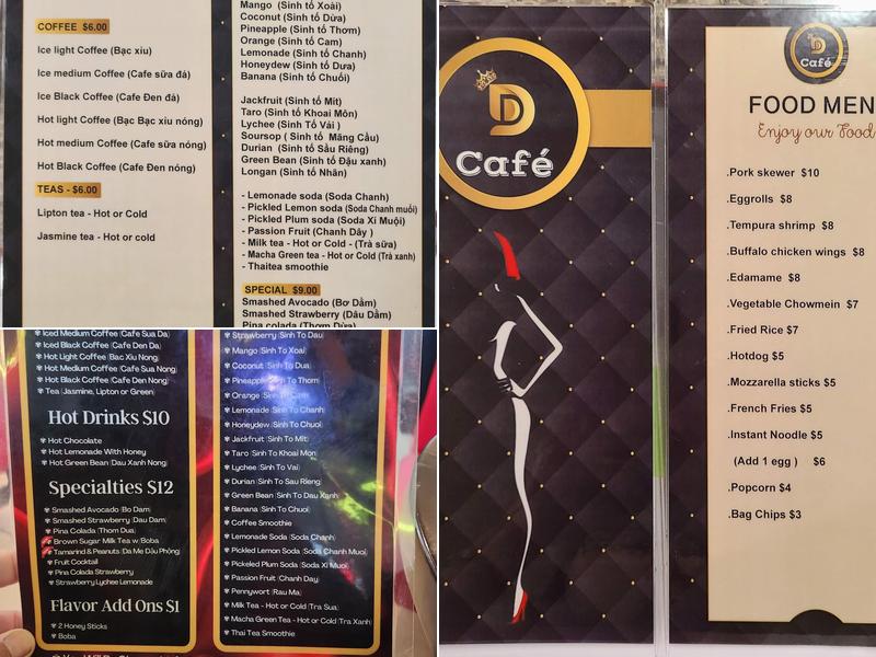 DD Cafe Menu
