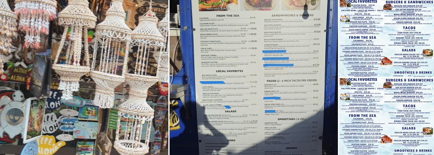 Haleiwa Seafood Menu