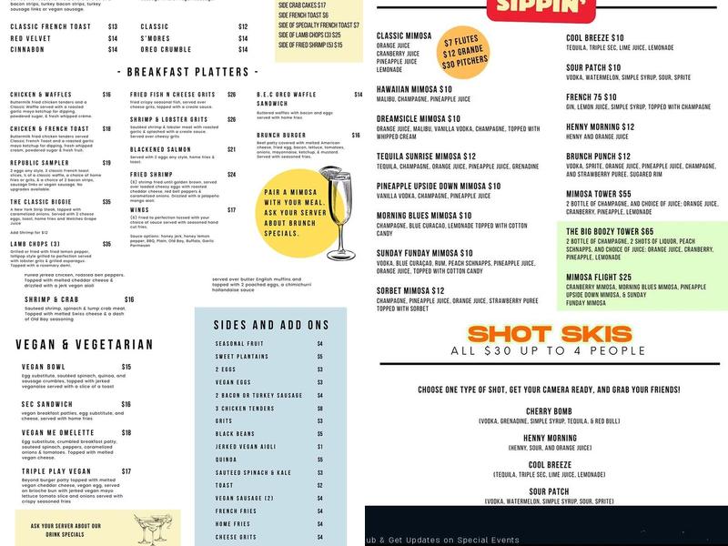 Republic Menu