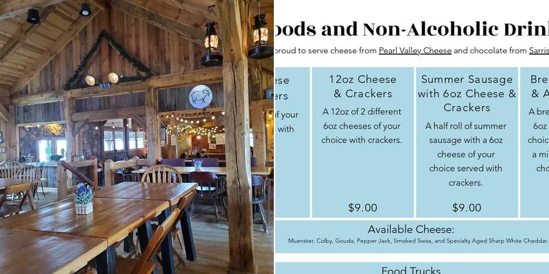Black Sheep Vineyard Inc. Menu