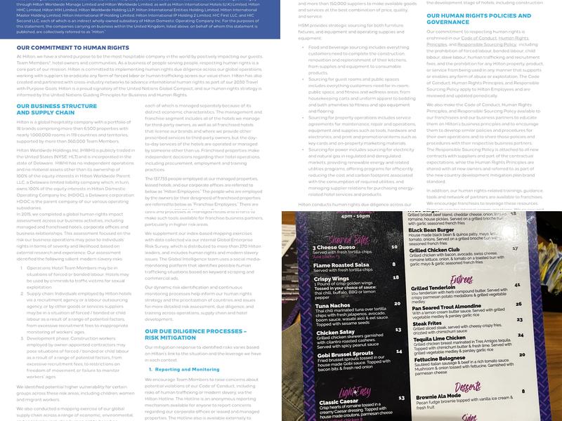 Loft Kitchen & Bar Menu