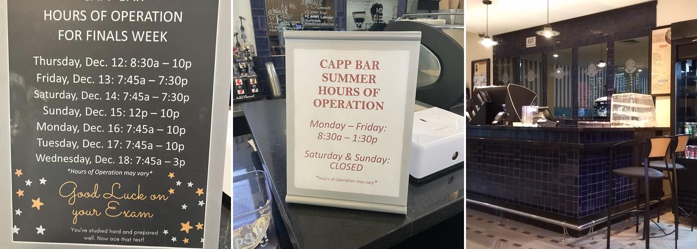 The Capp Bar Menu