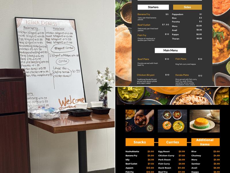 Kerala Express Menu