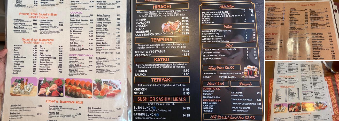 Sushi cafe Menu