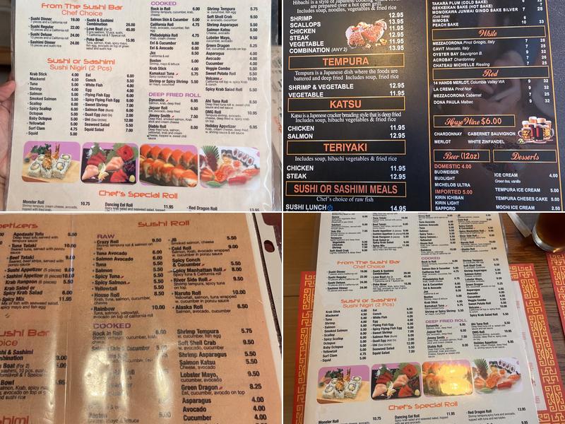 Sushi cafe Menu
