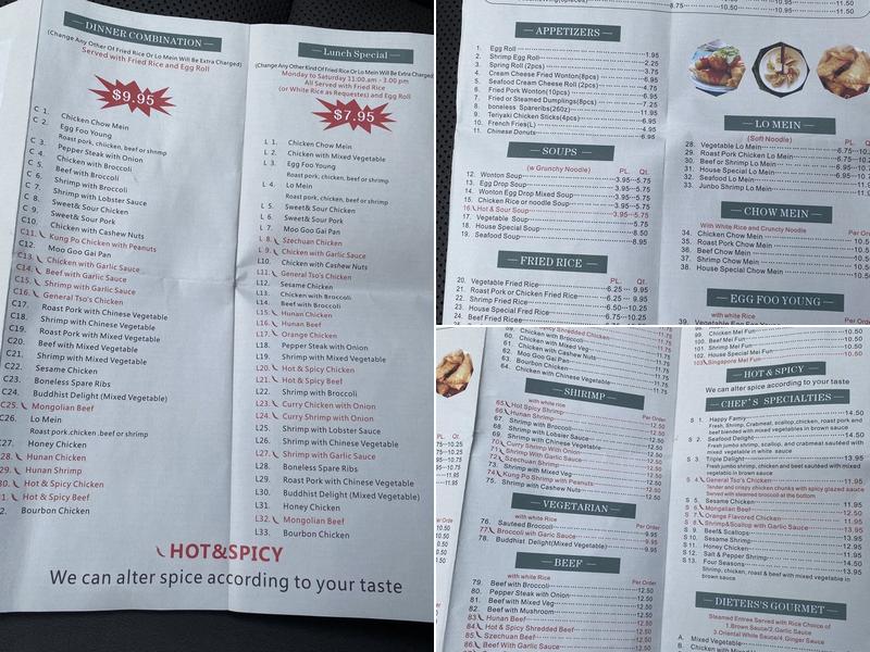 New Hunan Wok Menu