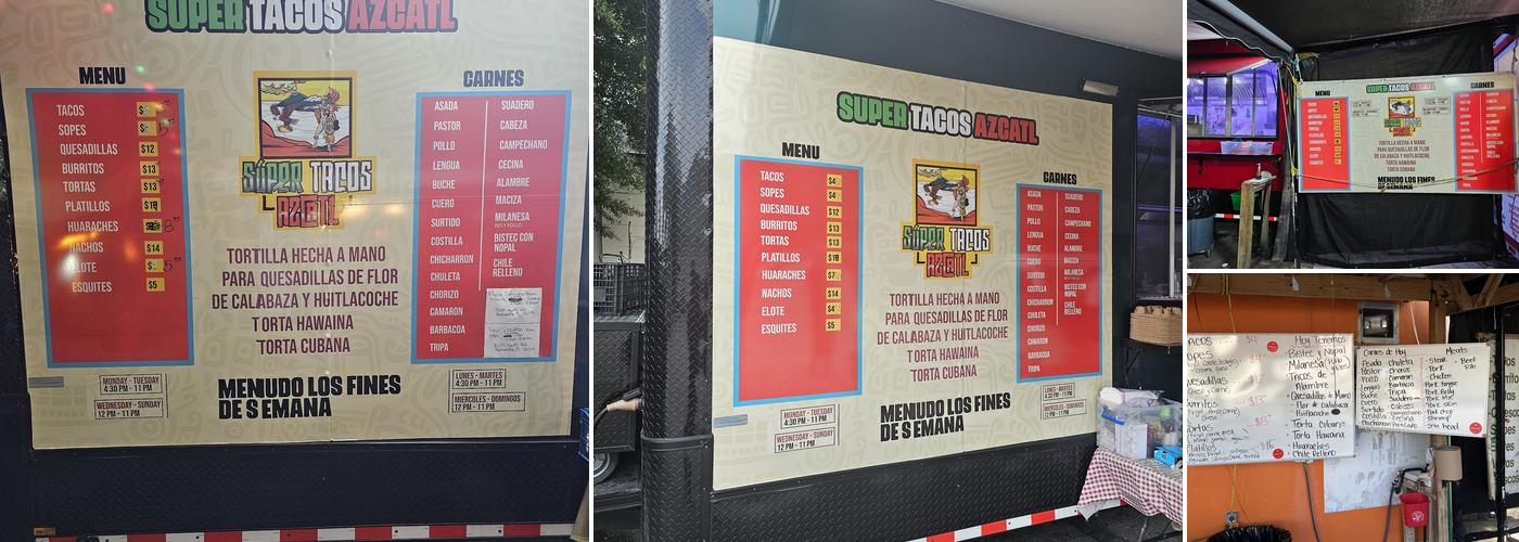 Tacos Azcatl Menu