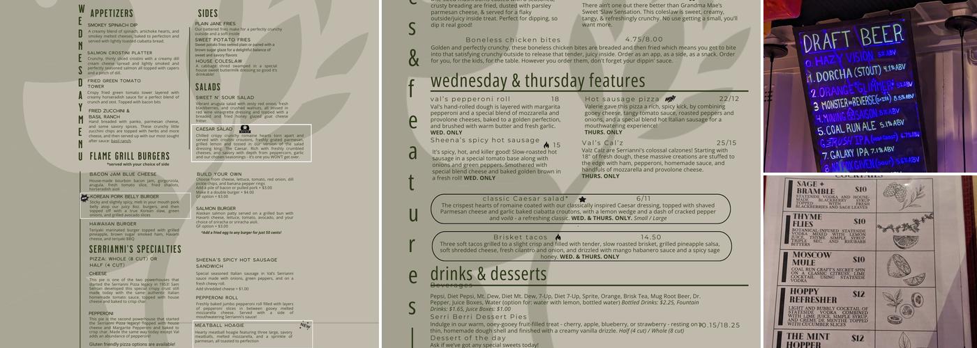 Coal Run Craft, Inc. Menu