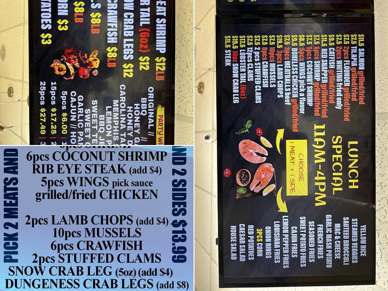 Seafood factory Menu