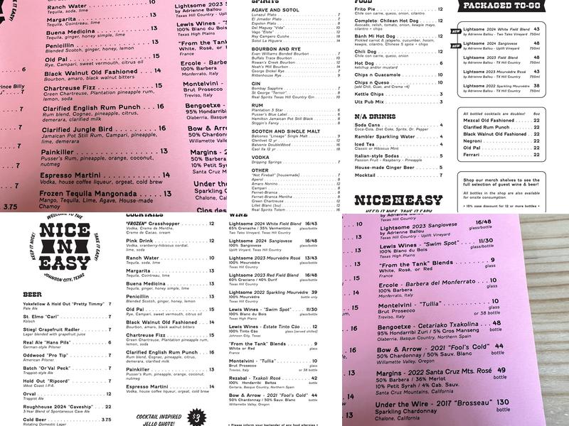 Nice n Easy Menu