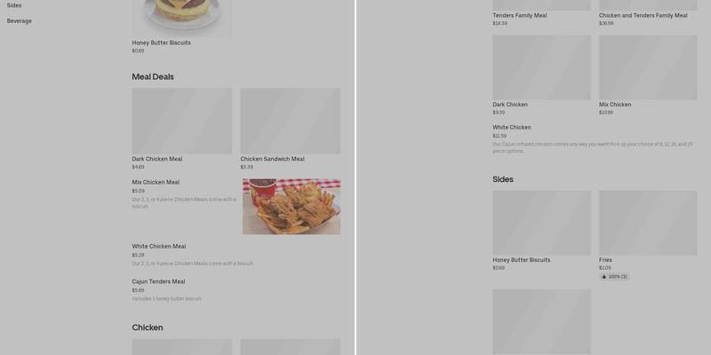 Krispy krunchy chicken Menu